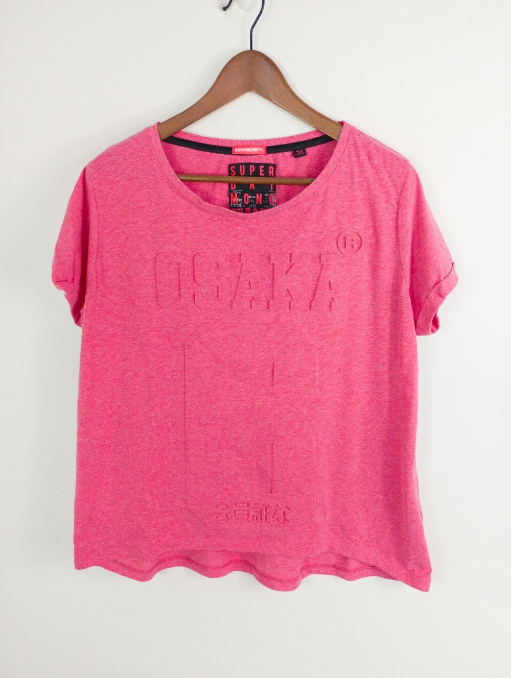 Superdry Osaka Embossed Bright Boyfriend Shirt Size Medium